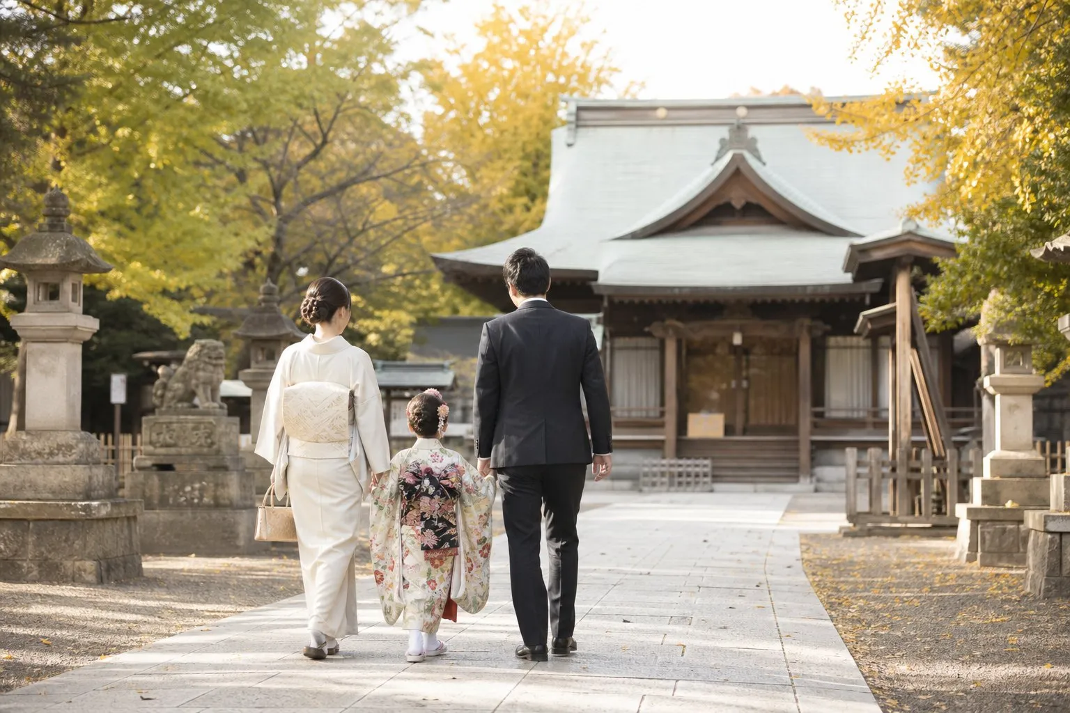 七五三参拝をイメージした家族写真（生成イメージ）