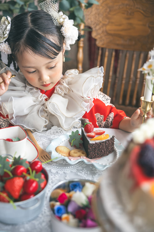 アフタヌーンティーで撮影した七五三写真