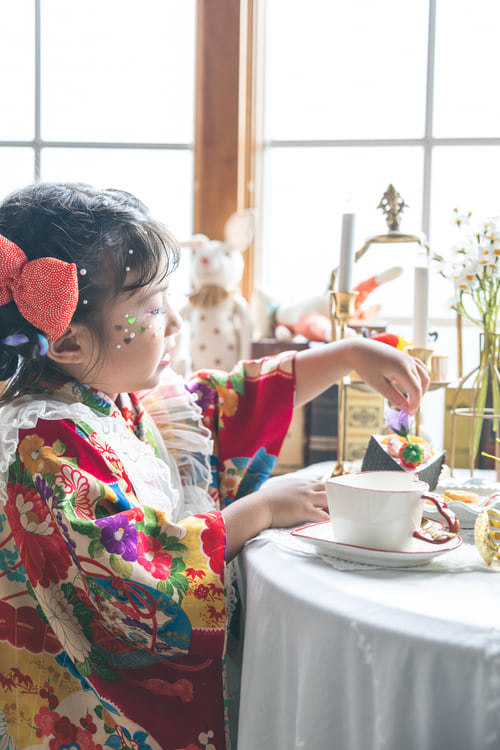アフタヌーンティーで撮影した七五三写真