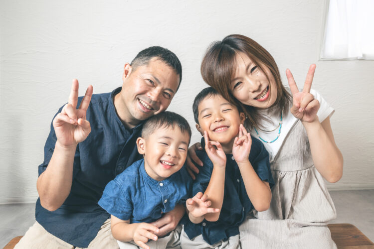 スタジオ101で撮影した家族4人の七五三記念写真