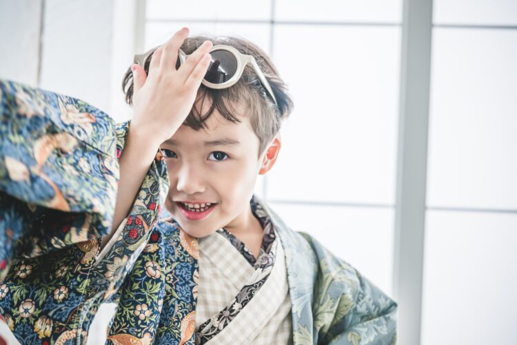 五歳七五三撮影 オリジナル着物×洋服